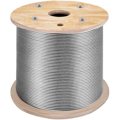VEVOR Cavo In Acciaio Inossidabile T316, 150m Fune Metallica Per Cavo Forza Di 1t, Corda A Filo Da 1x19 Costruzione Per Sartiame, Sollevamento, Spinta, Trazione E Trasporto In Energia E Industria VEVOR Cavo In Acciaio Inossidabile T316, 150m Fune Metallica Per Cavo Forza Di 1t, Corda A Filo Da 1x19 Costruzione Per Sartiame, Sollevamento, Spinta, Trazione E Trasporto In Energia E Industria
