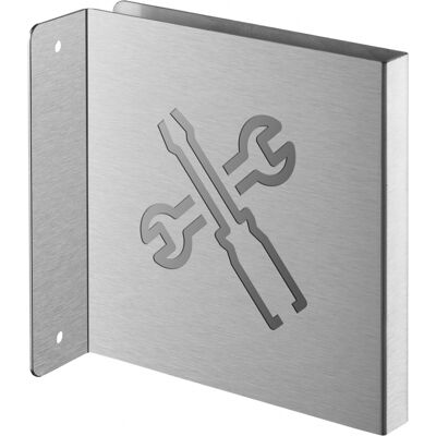 THIRARD Targa Segnaletica <>, Acciaio Inox Spazzolato, 120 X 120 Mm, Con Bordo Ripiegato – THIRARD Targa Segnaletica <>, Acciaio Inox Spazzolato, 120 X 120 Mm, Con Bordo Ripiegato –