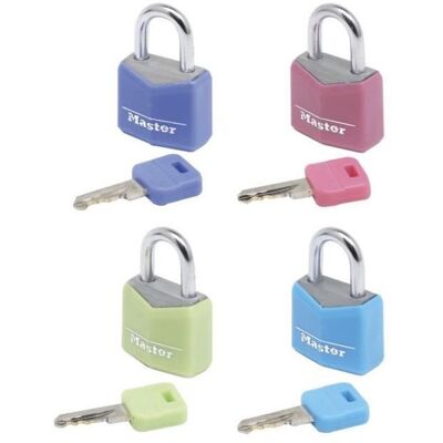 MASTER LOCK Set Di 4 Lucchetti Da 20mm - Colori Assortiti - Per Bagagli, Valigie, Zaini - MASTER LOCK Set Di 4 Lucchetti Da 20mm - Colori Assortiti - Per Bagagli, Valigie, Zaini -