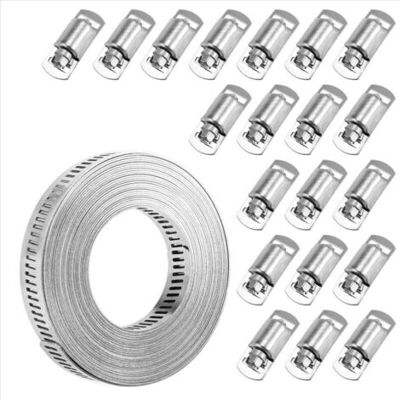 FOCTRO Catena Di 20 Piedi, Gancio Metallico + 20 Chiusure, Banda In Acciaio Inossidabile Tagliabile, Regolabile, Grande Bobina FOCTRO Catena Di 20 Piedi, Gancio Metallico + 20 Chiusure, Banda In Acciaio Inossidabile Tagliabile, Regolabile, Grande Bobina
