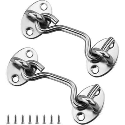 TORMATOR Gancio Di Chiusura Per Porta In 2 Pezzi, In Acciaio Inox, Con Viti Di Montaggio, Per Finestre, Porte Di Fienile, Porte Di Capannone, Porte Di Garage (75 Mm) TORMATOR Gancio Di Chiusura Per Porta In 2 Pezzi, In Acciaio Inox, Con Viti Di Montaggio, Per Finestre, Porte Di Fienile, Porte Di Capannone, Porte Di Garage (75 Mm)
