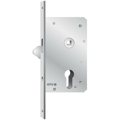 Serratura porta scorrevole KFV - Cilindro profilato, 55mm, Nichelato Serratura porta scorrevole KFV - Cilindro profilato, 55mm, Nichelato