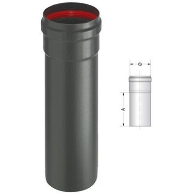 Tubo in acciaio nero Fraschetti - 50cm, per stufa a pellet Tubo in acciaio nero Fraschetti - 50cm, per stufa a pellet