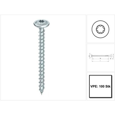Vite Legno Heco Modello 61063 - Blu, 6mm, 60mm, T-Drive - 100 pz Vite Legno Heco Modello 61063 - Blu, 6mm, 60mm, T-Drive - 100 pz