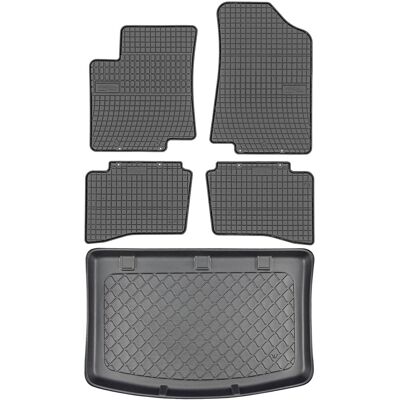 OEM Kia Rio Iii Hatchback Da Agosto 2011 A Gennaio 2017 Set - Tappetini In Gomma Per Auto + Tappetino Per Il Bagagliaio OEM Kia Rio Iii Hatchback Da Agosto 2011 A Gennaio 2017 Set - Tappetini In Gomma Per Auto + Tappetino Per Il Bagagliaio
