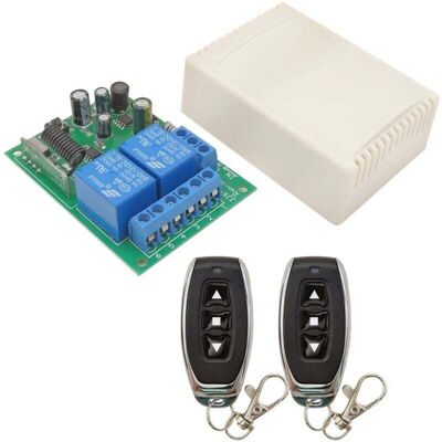 DPZO Telecomando Universale Per Cancelli, Ricevitore A Relè A 2 Canali Con Radiocomando Da 240 V, 230 V E 220 V, 10 A, Con 2 Trasmettitori, Ideale Per Porte Da Garage, Tende Elettriche, Ecc. DPZO Telecomando Universale Per Cancelli, Ricevitore A Relè A 2 Canali Con Radiocomando Da 240 V, 230 V E 220 V, 10 A, Con 2 Trasmettitori, Ideale Per Porte Da Garage, Tende Elettriche, Ecc.
