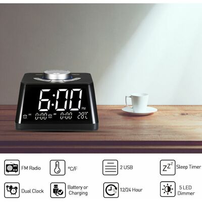 OEM Sveglie Intelligenti Per La Camera Da Letto: Luce Notturna, Sveglia Digitale Con Display A Volume Regolabile, Radio Fm, Regolazione Della Luminosità In Base Alla Temperatura OEM Sveglie Intelligenti Per La Camera Da Letto: Luce Notturna, Sveglia Digitale Con Display A Volume Regolabile, Radio Fm, Regolazione Della Luminosità In Base Alla Temperatura