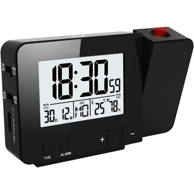 OEM Sveglia Con Proiettore Con Doppio Allarme, Sveglia Digitale, Sveglia Con Ricarica Usb, Funzione Snooze, Umidità Della Temperatura Interna, 12/24 Ore, Data OEM Sveglia Con Proiettore Con Doppio Allarme, Sveglia Digitale, Sveglia Con Ricarica Usb, Funzione Snooze, Umidità Della Temperatura Interna, 12/24 Ore, Data