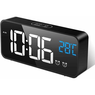 OEM Sveglia Digitale, Sveglia Digitale Con Specchio, Ampio Schermo Led, Visualizzazione Della Temperatura/funzione Snooze/2 Sveglie, Luminosità E Volume Regolabili, Attivazione Sonora, Ricarica Usb, Orolo OEM Sveglia Digitale, Sveglia Digitale Con Specchio, Ampio Schermo Led, Visualizzazione Della Temperatura/funzione Snooze/2 Sveglie, Luminosità E Volume Regolabili, Attivazione Sonora, Ricarica Usb, Orolo