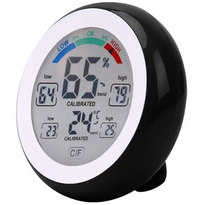 OEM Termometro E Igrometro Elettronico Wireless, Adatto Per Interni Ed Esterni, Touch Screen Rotondo Con Display Lcd, Stazione Meteorologica, Nero OEM Termometro E Igrometro Elettronico Wireless, Adatto Per Interni Ed Esterni, Touch Screen Rotondo Con Display Lcd, Stazione Meteorologica, Nero