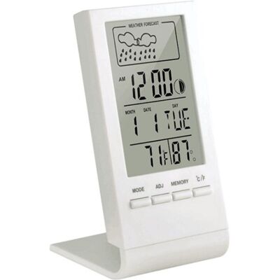 OEM Stazione Meteorologica Wireless, Termometro Interno/esterno, Igrometro, Barometro, Sveglia Digitale Con Sensore Esterno, Visualizzazione Di Ora, Data, Giorno E Fasi Lunari (bianca) OEM Stazione Meteorologica Wireless, Termometro Interno/esterno, Igrometro, Barometro, Sveglia Digitale Con Sensore Esterno, Visualizzazione Di Ora, Data, Giorno E Fasi Lunari (bianca)