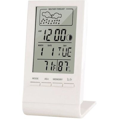 OEM Stazione Meteorologica Wireless, Termometro Interno/esterno, Igrometro, Barometro, Sveglia Digitale Con Sensore Esterno, Visualizzazione Di Ora, Data, Giorno E Fasi Lunari (bianca) OEM Stazione Meteorologica Wireless, Termometro Interno/esterno, Igrometro, Barometro, Sveglia Digitale Con Sensore Esterno, Visualizzazione Di Ora, Data, Giorno E Fasi Lunari (bianca)