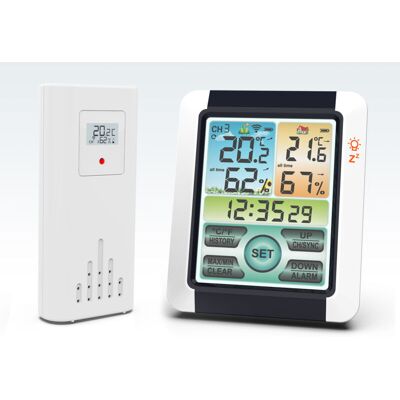 OEM Stazione Meteorologica Digitale Con Sensore Esterno, Termometro, Igrometro, Barometro, Orologio Radiocontrollato Con Sveglia, Previsioni Meteo Animate, Ampio Schermo Lcd A Colori -crezuo OEM Stazione Meteorologica Digitale Con Sensore Esterno, Termometro, Igrometro, Barometro, Orologio Radiocontrollato Con Sveglia, Previsioni Meteo Animate, Ampio Schermo Lcd A Colori -crezuo