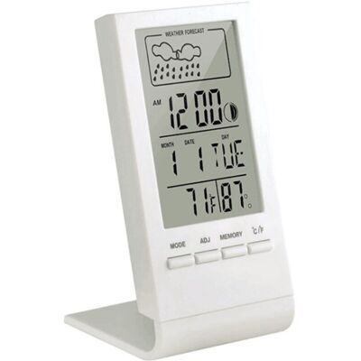 OEM Stazione Meteorologica Wireless, Termometro Interno/esterno, Igrometro, Barometro, Sveglia Digitale Con Sensore Esterno, Visualizzazione Di Ora, Data, Giorno E Fasi Lunari (bianca) OEM Stazione Meteorologica Wireless, Termometro Interno/esterno, Igrometro, Barometro, Sveglia Digitale Con Sensore Esterno, Visualizzazione Di Ora, Data, Giorno E Fasi Lunari (bianca)