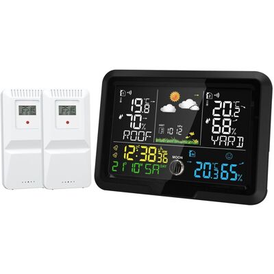 OEM Stazione Meteorologica Radio Con Sensore Esterno, Stazione Meteorologica, Display A Colori, Previsioni Del Tempo, Temperatura Interna Ed Esterna, Sveglia Con Funzione Snooze, Pressione Atmosferica OEM Stazione Meteorologica Radio Con Sensore Esterno, Stazione Meteorologica, Display A Colori, Previsioni Del Tempo, Temperatura Interna Ed Esterna, Sveglia Con Funzione Snooze, Pressione Atmosferica