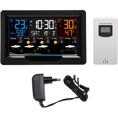 OEM Orologio Meteo Intelligente Wifi, Sveglia Digitale Wireless Con Sensore Interno/esterno, Sensore Di Temperatura, Umidità E Pressione Atmosferica, Allarme Gelo, Spina Ue 100-240 V, Abs OEM Orologio Meteo Intelligente Wifi, Sveglia Digitale Wireless Con Sensore Interno/esterno, Sensore Di Temperatura, Umidità E Pressione Atmosferica, Allarme Gelo, Spina Ue 100-240 V, Abs