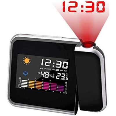OEM Sveglia Con Proiezione Led Regolabile, Stazione Meteo Integrata E Doppio Allarme – Schermo Lcd A Colori, Visualizzazione Di Data/ora/temperatura OEM Sveglia Con Proiezione Led Regolabile, Stazione Meteo Integrata E Doppio Allarme – Schermo Lcd A Colori, Visualizzazione Di Data/ora/temperatura
