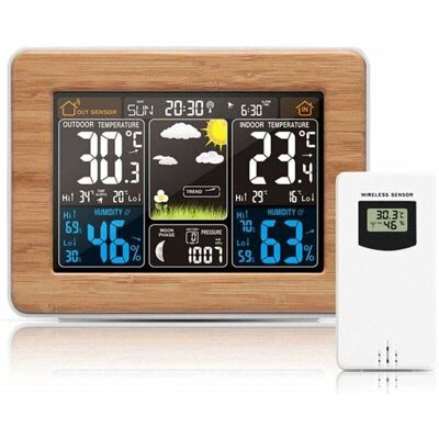OEM Stazione Meteorologica Wireless Con Sensore Esterno – Con Ora, Data, Temperatura, Umidità, Barometro, Sveglia, Visualizzazione Delle Fasi Lunari, Termometro Multifunzione (nero) -crezuo OEM Stazione Meteorologica Wireless Con Sensore Esterno – Con Ora, Data, Temperatura, Umidità, Barometro, Sveglia, Visualizzazione Delle Fasi Lunari, Termometro Multifunzione (nero) -crezuo