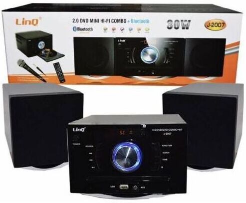 TRADE SHOP TRAESIO - Trade Shop - Stereo Lettore Dvd Cd Mini Hi-fi Combo + Bluetooth 30w Microfono 2.0 Casse J-2007