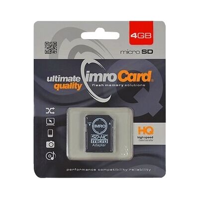 Adattatore MicroSDHC Imro 4GB Classe 10 UHS Adattatore MicroSDHC Imro 4GB Classe 10 UHS
