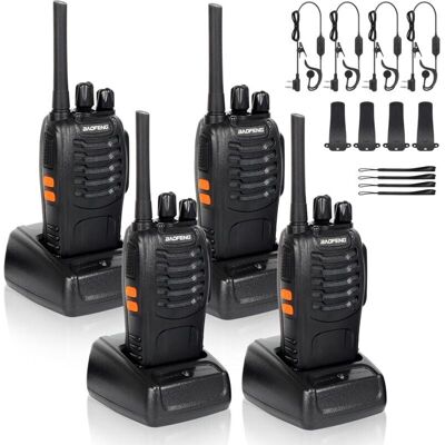 OEM Ricetrasmittenti Portatili 400-470 Mhz Con Auricolari Originali, 16 Canali Ricaricabili, Ideali Per Comunicazioni All'aperto - Nero - Altro OEM Ricetrasmittenti Portatili 400-470 Mhz Con Auricolari Originali, 16 Canali Ricaricabili, Ideali Per Comunicazioni All'aperto - Nero - Altro