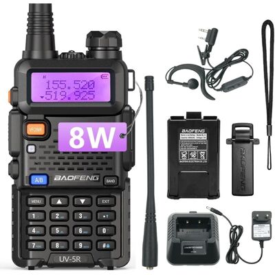 OEM Uv-5r 8w Walkie Talkie Radio Fm Ad Alta Potenza 128 Canali Ricetrasmettitore Di Comunicazione Radio Con Auricolare Nero OEM Uv-5r 8w Walkie Talkie Radio Fm Ad Alta Potenza 128 Canali Ricetrasmettitore Di Comunicazione Radio Con Auricolare Nero