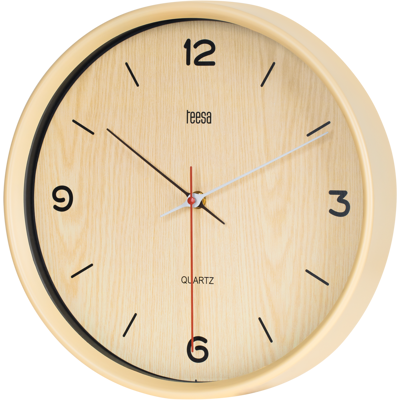 Orologio da parete analogico in legno marrone chiaro - Teesa Orologio da parete analogico in legno marrone chiaro - Teesa