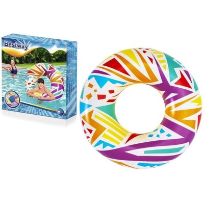 Bestway Ciambella Salvagente Con Decoro Assortito Geometrico 107 Cm - Bestway Ciambella Salvagente Con Decoro Assortito Geometrico 107 Cm -