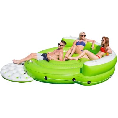 Bestway Materassino Gonfiabile A Forma Di Isola Dimensioni Xl Kick Back 275x255x65 Cm Con 5 Posti, Schienale E 5 Portabicchieri Bestway Materassino Gonfiabile A Forma Di Isola Dimensioni Xl Kick Back 275x255x65 Cm Con 5 Posti, Schienale E 5 Portabicchieri