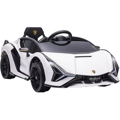 HOMCOM - Macchina Per Bambini Elettrica Lamborghini 12v Con Telecomando Bianco HOMCOM - Macchina Per Bambini Elettrica Lamborghini 12v Con Telecomando Bianco