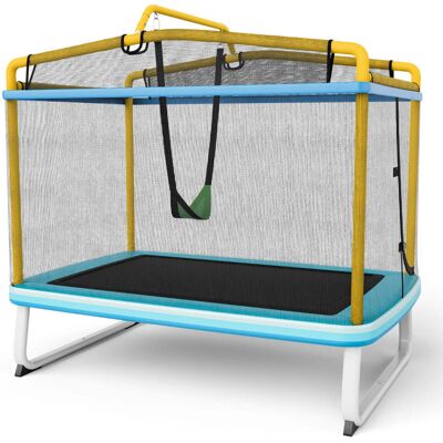 HELLOSHOP26 Trampolino Rettangolare Per Bambini 190 X 124 X 222 Cm Con Altalena E Dispositivi Di Sicurezza Ambiente Esterno Metallo Blu 200019454 HELLOSHOP26 Trampolino Rettangolare Per Bambini 190 X 124 X 222 Cm Con Altalena E Dispositivi Di Sicurezza Ambiente Esterno Metallo Blu 200019454