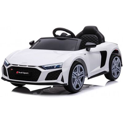 Audi Macchina Elettrica Per Bambini 12v Licenza Ufficiale R8 New Spyder Con Telecomando E Sedile In Pelle Bianco Audi Macchina Elettrica Per Bambini 12v Licenza Ufficiale R8 New Spyder Con Telecomando E Sedile In Pelle Bianco