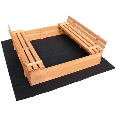 HELLOSHOP26 Sabbiera Con Coperchio Pieghevole 2 Panche Integrate 98 Cm Legno Di Abete 160002201 HELLOSHOP26 Sabbiera Con Coperchio Pieghevole 2 Panche Integrate 98 Cm Legno Di Abete 160002201