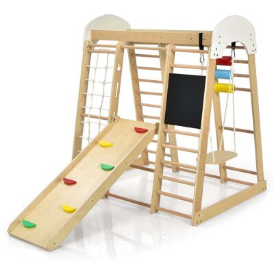 HELLOSHOP26 Area Giochi In Legno Massello 8 In 1 Con Scivolo E Scaletta Per Un Divertimento Educativo All'interno E All'esterno In Legno Naturale 200010029 HELLOSHOP26 Area Giochi In Legno Massello 8 In 1 Con Scivolo E Scaletta Per Un Divertimento Educativo All'interno E All'esterno In Legno Naturale 200010029