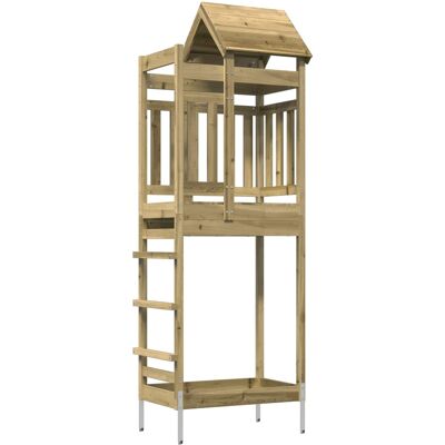 VIDAXL Torre Da Gioco Marrone Legno Massello Impregnato VIDAXL Torre Da Gioco Marrone Legno Massello Impregnato