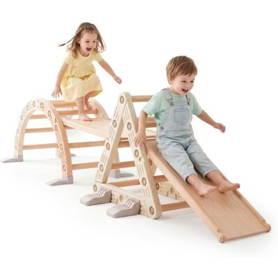 OEM Area Giochi Evolutiva 3 In 1 In Pehd Scivolo Arrampicata E Dondolo Dim 110x44cm Beige-grigio OEM Area Giochi Evolutiva 3 In 1 In Pehd Scivolo Arrampicata E Dondolo Dim 110x44cm Beige-grigio