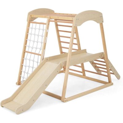 HELLOSHOP26 Area Giochi Interna 6 In 1 205 X 112 X 120 Cm Con Scivolo Esteso Design Moderno In Legno Naturale 200014530 HELLOSHOP26 Area Giochi Interna 6 In 1 205 X 112 X 120 Cm Con Scivolo Esteso Design Moderno In Legno Naturale 200014530