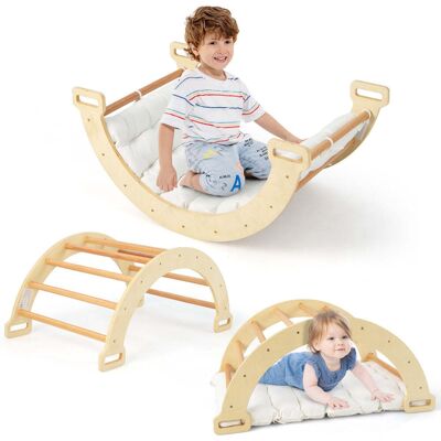 HELLOSHOP26 Set Arco A Dondolo E Arrampicata 3 In 1 81 X 50 X 38,5 Cm Con Cuscino Morbido Atmosfera Accogliente Legno Beige 200010195 HELLOSHOP26 Set Arco A Dondolo E Arrampicata 3 In 1 81 X 50 X 38,5 Cm Con Cuscino Morbido Atmosfera Accogliente Legno Beige 200010195