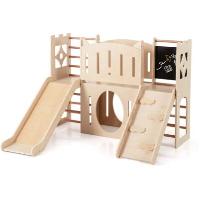 HELLOSHOP26 Area Giochi Interna 8 In 1 142 X 124,5 X 100 Cm Con Scivolo Sicuro E Tunnel Divertente In Legno Naturale 200020000 HELLOSHOP26 Area Giochi Interna 8 In 1 142 X 124,5 X 100 Cm Con Scivolo Sicuro E Tunnel Divertente In Legno Naturale 200020000