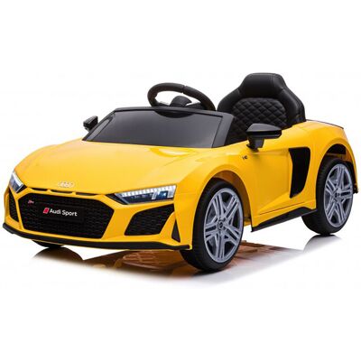 Audi Macchina Elettrica Per Bambini 12v Licenza Ufficiale R8 New Spyder Con Telecomando E Sedile In Pelle Giallo Audi Macchina Elettrica Per Bambini 12v Licenza Ufficiale R8 New Spyder Con Telecomando E Sedile In Pelle Giallo