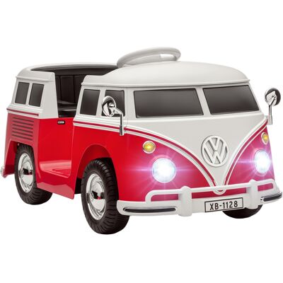 TORMATOR Auto Elettrica Per Bambini Licenza Volkswagen T1 Con Lettore Mp3, In Metallo E Pp, 89x49x41.5 Cm, Rosso TORMATOR Auto Elettrica Per Bambini Licenza Volkswagen T1 Con Lettore Mp3, In Metallo E Pp, 89x49x41.5 Cm, Rosso