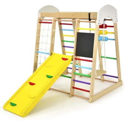 HELLOSHOP26 Area Giochi Multicolore 8 In 1 124 X 119 X 138 Cm Con Scivolo Reversibile E Parete Di Arrampicata Sicura In Legno Di Betulla 200010028 HELLOSHOP26 Area Giochi Multicolore 8 In 1 124 X 119 X 138 Cm Con Scivolo Reversibile E Parete Di Arrampicata Sicura In Legno Di Betulla 200010028