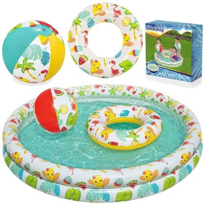 Bestway Piscina Per Bambini 3 In 1 122 X 20 Cm + Ruota + Palla 51124 Bestway Piscina Per Bambini 3 In 1 122 X 20 Cm + Ruota + Palla 51124