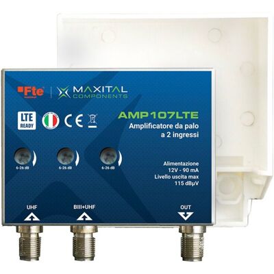 FTE - Amplificatore Da Palo 2 Ingressi Log / Uhf Amp107lte FTE - Amplificatore Da Palo 2 Ingressi Log / Uhf Amp107lte