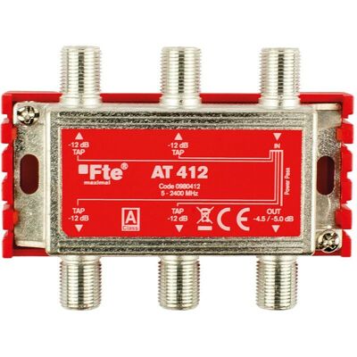 FTE Derivatore Tv/sat Classe A 1 Uscita 4 Derivate 5-2400 Mhz 12 Db At412 FTE Derivatore Tv/sat Classe A 1 Uscita 4 Derivate 5-2400 Mhz 12 Db At412