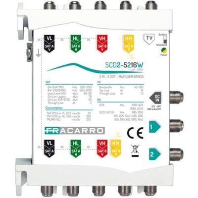 FRACARRO Multiswitch Scd2-5216w 5 Ingressi E Wb 2 Uscite 271184 FRACARRO Multiswitch Scd2-5216w 5 Ingressi E Wb 2 Uscite 271184