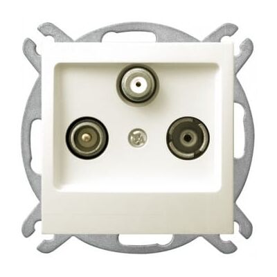 OSPEL Impresja Ecru P/t R-tv-sat Pass-through Socket Without Frame OSPEL Impresja Ecru P/t R-tv-sat Pass-through Socket Without Frame