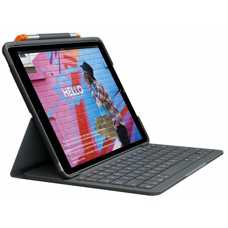 Logitech Slim Folio for iPad (7th, 8th, & 9th generation) Grafite Bluetooth qwerty Spagnolo -