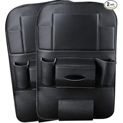 OEM Confezione Da 2 Organizer Per Auto In Pelle Pu, Coprisedile Protettivo, Tappetino Per Sedile Posteriore E Organizer Per Ipad/tablet Da 10,1" - Nero OEM Confezione Da 2 Organizer Per Auto In Pelle Pu, Coprisedile Protettivo, Tappetino Per Sedile Posteriore E Organizer Per Ipad/tablet Da 10,1" - Nero