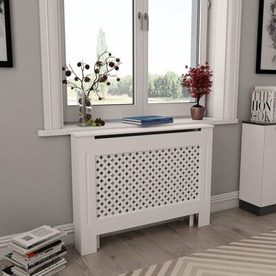 VIDAXL Copertura Per Radiatore Bianca 112x19x81,5 Cm In Mdf - VIDAXL Copertura Per Radiatore Bianca 112x19x81,5 Cm In Mdf -